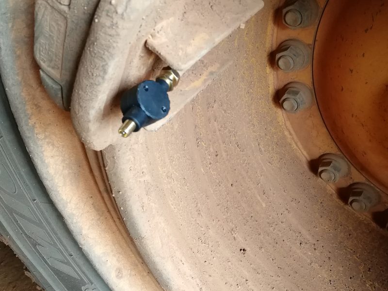Sensor on rim — mining truck